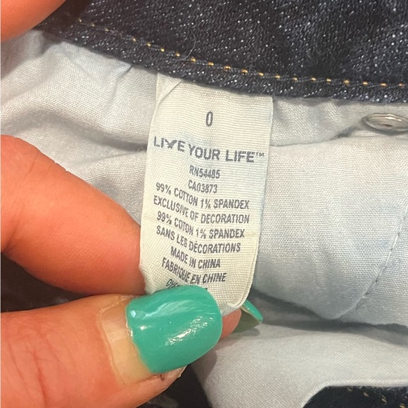 American Eagle Womens 'Live Your Life' Shorts Raw Hem Denim Stretch Blue Size 0 - Picture 6 of 7